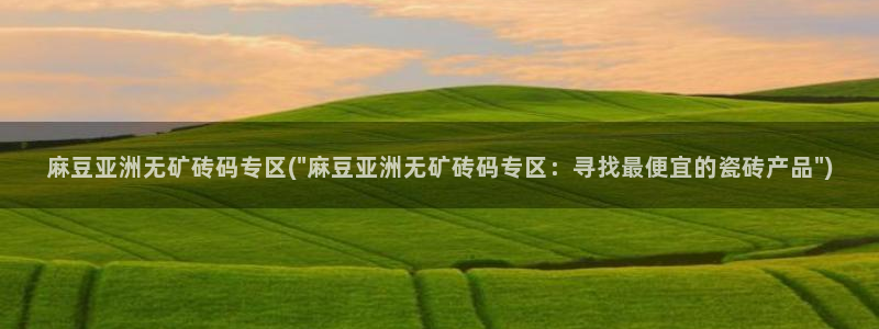 麻豆区：麻豆亚洲无矿砖码专区(\