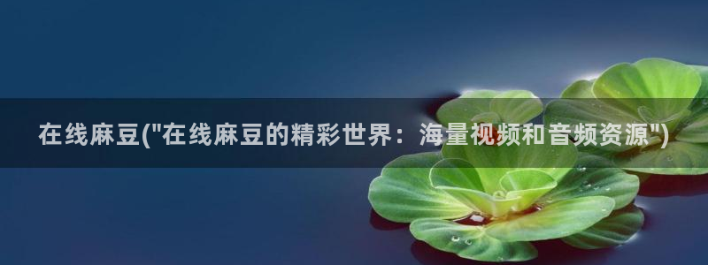 麻豆作品：在线麻豆(\